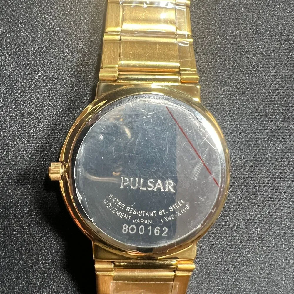 Pulsar Men's Japanese Quartz Watch, Gold-Plated, New Battery